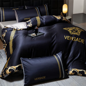 Luxurious Double-Sided Ice Silk Bedding Set Cool Feeling Large Print Cartoon Bed Sheet And Quilt Cover Three-Piece Set Four-Piece Set