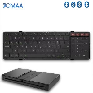 JOMAA | JOMAA Foldable Bluetooth Wireless Keyboard with Trackpad & Numpad Full-Size Portable Travel Keyboard for iPad Tablet Laptop