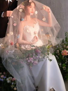 Colorful Floral Bridal Hair Accessories by Yarn inside yarn outside Soft Yarn Material for Engagement Photoshoots Wedding Dresses