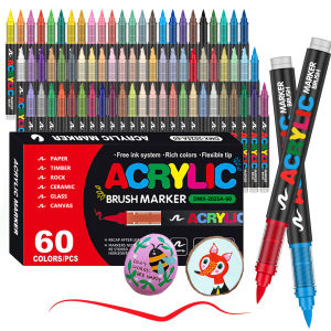 Bộ Bút Vẽ Acrylic 12-72 Màu Đầu Cọ Dùng Cho Đá Gỗ Vải Tranh Vẽ - Đồ Thủ Công Mỹ Nghệ Quà Tặng Giáng Sinh