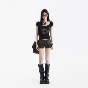 zuocisankon | Fitted Slimming Sheer T-Shirt