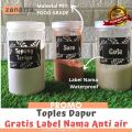 Tempat Tepung 1000ml Toples Tepung Bumbu Ada Tulisannya Tempat Kerupuk Tempat Susu Bubuk Wadah Tepung Untuk Dapur Label anti air Zanarra. 