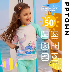 PPTOWN | Sun Protection Quick Dry Girls Swimsuit
