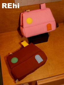 REhi House Shaped Makeup Bag Multi-Functional Storage Bag with Magnetic Buckle Wash Bag Fun Cubic Style Storage Organizer for Home