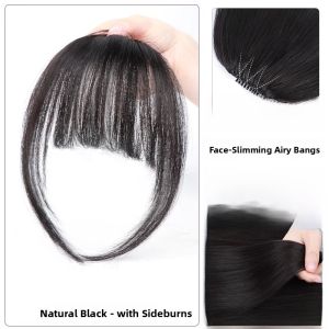 Natural Looking Airy Bangs Womens Hairpiece Patch French Style No-Trace Frontal Hair Realistic Density Slimming Versatile Cute