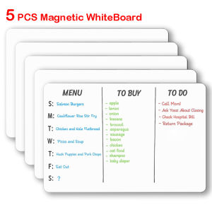 5Pcs Magnetic Soft Dry Erase Whiteboard Fridge Sticker A3 16.5×11.8 inch Refrigerator Memo Board