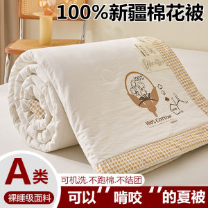 Class a Pure Cotton Summer Quilt Thin Model Air Conditioner Quilt Single Dormitory Double Bed All Cotton Cool Summer Quilt Washable