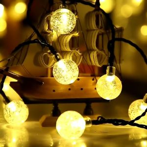 5/7/12M 20/50/100 LED Solar String Lights Outdoor Waterproof LED Christmas Lights Solar Power Crystal Ball for Patio Bulb With Solar Panel Garden For Camping Porch Wedding Party Decoration