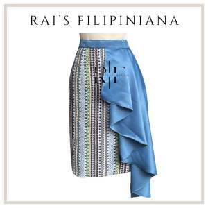 Modern Filipiniana Blythe top with Ethnic Skirt