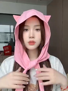 หมวกกันแดด ผ้าคลุมหัวแฟชั่นหูน้องแมว สำหรับกันแดด กันละอองฝน เนื้อผ้าเบาสบายระบายอากาศดี ผ้านุ่มใส่สบาย พร้อมส่งในไทย!!