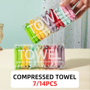 7/14PCS Compressed Disposable Towel Travel Portable Facial Cleaning Towel Thickened Wet Dry Dual Use Travel Essential Travel