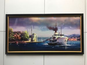 Hiasan Dinding gambar cetak pemandangan kapal plus Bingkai uk:50cm x 100cm