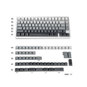 Polar Day Angled Edge Keycaps Cherry Profile Double Shot PBT Keycaps Side Shine Through Keycap Sets For MX Mechanical Keyboard