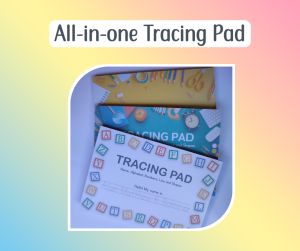A4i Graphics Personalized Tracing Pad/Workbook for Kids: Alphabet, Number Lines, Shapes & More