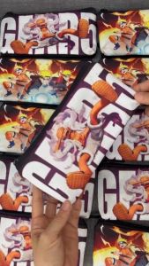Bóp đựng bút viết dẹp TROY FB họa tiết hoạt hình onepiece luffy naruto size 22 x 10cm chất liệu vải bố
