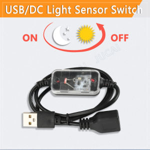 USB/DC Light Sensor Switch Automatic Auto on Off Photocell Street Light Switch DC12V 24V 5A Photoswitch Photosensitive Sensor