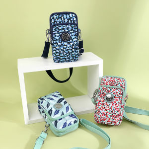 Chibao Summer Oxford Cloth Arm Shoulder Bag Mini Crossbody Womens Fashion Phone Bag Vertical Style Large Currency Clip Document Slot