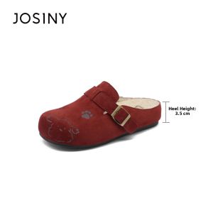 Josiny | Fuzzy Dog Design Plush Clogs Womens Half Slipper Autumn Winter