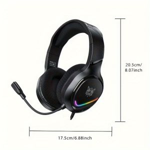 ONIKUMA | ONIKUMA X31 Wired Gaming Headset RGB 50MM Driver Stereo Surround Sound Flexible Mic 3.5MM Jack For PC PS4 Xbox Mobile Gamer