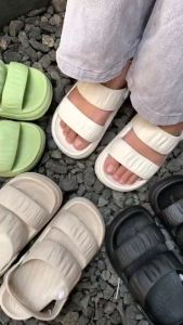 VEBLEN Sandal Tali Wanita Cewek Fashion Korea Karet Empuk dan Nyaman Hitam Putih Oren Sendal Perempuan EVA Selop