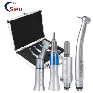 Bộ Dụng Cụ Mài Răng Tốc Độ Cao & Thấp Bằng Thép Động Cơ Khí Nén Với Vòi Phun Nước Đơn Khớp Nối Thẳng Và Khớp Nối Góc Cho Phòng Lab 2 Lỗ/4 Lỗ