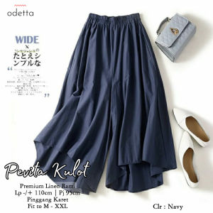 Celana Kulot Linen Jumbo Wanita Bigsize Terbaru PEVITA