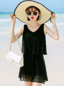 iFULL | Conservative Shaping Swimwear Dress for Spa Black 2026 New Style