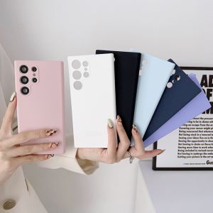 Liquid Silicone Phone Case Full Cover Protection for S23Ultra S22U S21+ S20 Original Design Pure Color S10 Note10 Note20 S25 Ultra S24U Women