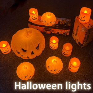 Pumpkin Lantern Candle Light Halloween Skull Ghost Face Lamp Kids Gift For Bedroom Garden Party Decoration Atmosphere Light