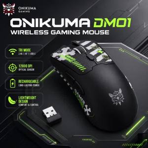 ONIKUMA | ONIKUMA DM01 Tri Mode Wireless Gaming Mouse Bluetooth 2.4G Wired 12800 DPI 1000Hz Rechargeable Ergonomic for PC Laptop Esports