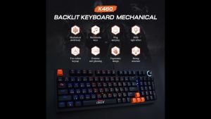 K460 OKER BACKLIT KEYBOARD GAMING Mechanical Blue Switch คอมพิวเตอร์ เกมมิ่ง แป้นพิมพ์คอม คีย์บอร์ดสีขาว ไฟที่คู่มือ 460