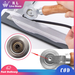 Screen Rolling Wheel Tools Double Headed Wooden Handle Window Screen Spline Roller With Bearing For Installing Screens