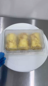 Frozen Fresh Fruit Cream Crepe Roll 3pcs 冷冻鲜果奶油千层卷3个装 - Real Musang King Durian Puree used Swiss RollPerfect for BirthdaysPartiesAfternoon Tea