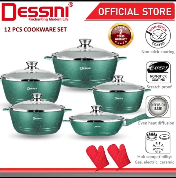 dessini 12pcs cookware set Lazada