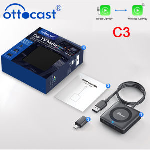 OTTOCAST Car TV Mate Pro C4 Car Accessories Wireless CarPlay Android Auto Adapter Video Converter for HDMI for VW Benz Chevrolet