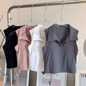 Coolmax Breathable Sports Tank Top with Chest Pad Slimming Running Vest Unsleeved Yoga Wear for Women 18-24