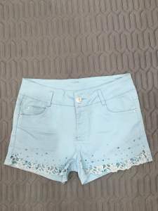 Quần Short Lai Phối Ren Đính Đá 2 hand Hàn Quốc -Size M(#Q9)