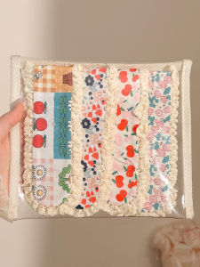 Sweet Floral Knitted Hair Bangs-sticking Magic Tape Womens New 2025 Face-washing Headband Adult Sweating Head Decorations