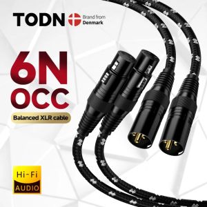 TODN HIFI xlr audio cable Stereo high purity 6N OFC gold-plated xlr plug Male to female for microphone mixer