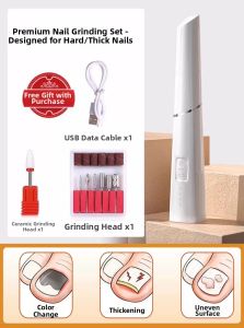 IMLUCKY | Gray Nail Grinder Electric Nail Clipper for Seniors