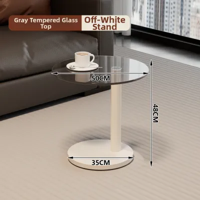 XUANXISHI | Luxury Round Tempered Glass Top Side Table