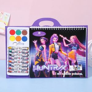 Bandai | Brand New Cute Anime Coloring Book Art Book Safe Painting Coloring Book with Paint Suitable as a Birthday