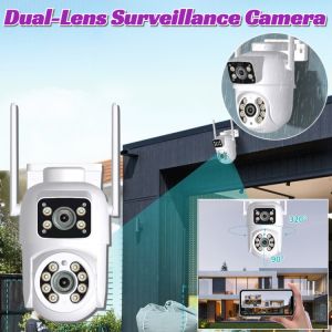 Waterproof Outdoor Surveillance CCTV Camera HD Outdoor Dual Lens Dual Screen Alarm Camera Night Vision Wifi Camera