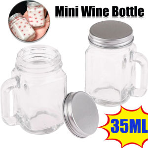 แก้วใส่เครื่องดื่มค็อกเทลโถบดขนาดเล็กขนาด35มล. พร้อมหูจับเหยือกแก้วนมเย็นชงกาแฟคริสตัลปาร์ตี้ขนาดเล็กแบบพกพา