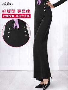 Modern Latin Dance Pants Womens Draped High Waist Standard Dance Professional Social Dance Practice Wide Leg Pants