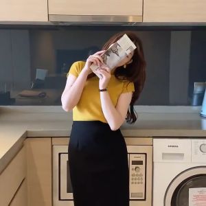 💥[A078] Áo len thun nữ Montoghi dệt kim Quảng Châu CỔ CAO VAI HẾN loại 1 sang trọng thanh lịch - L2M