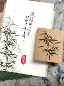 Original Ancient Style Bamboo Shadow Rubber Stamp for Journaling Bookmarks Decorative Letterhead Library Stamp