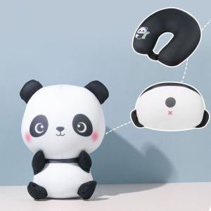 3 In 1 New Creative Cute Animal Panda Plush U-shaped Pillow Cervical Spine Neck Travel Portable Home Office for Children Gift Christmas Gift