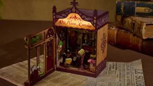 DIY Book Nook Kit Miniature Dollhouse with LED Light 3D Wooden Puzzle Bookend Handmade Craft Home Decor For Xmas Birthday Gifts