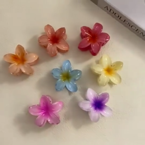 12PCS Korean Hair Clips Set: Egg Flower & Crab Claw Sweet Gradient Hair Accessories for Women